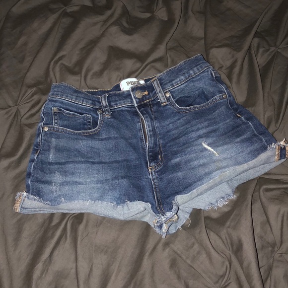 PINK Victoria's Secret Pants - vs pink high waisted denim jean shorts PINK Victoria's Secret Pants - vs pink high waisted denim jean shorts